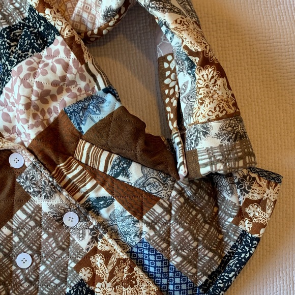 Cider Patchwork Brown Blazer Jacket - Picture 5 of 16